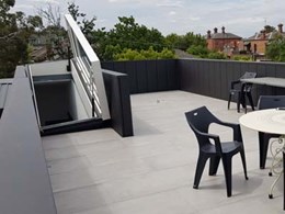 Glazed hatch allows Melbourne family to enjoy rooftop terrace