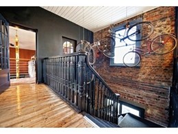 Classic staircase lends character to quirky hotel