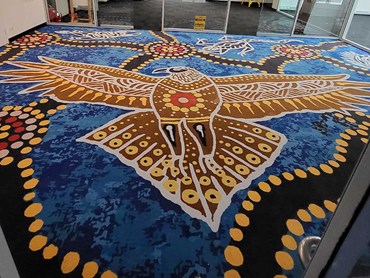 GH Commercial recreated the Wedgetail eagle for the bespoke carpet installation at RAAF Laverton
