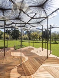 Award-winning architect Amanda Levete chooses Auswest Timbers decking for MPavilion 2015